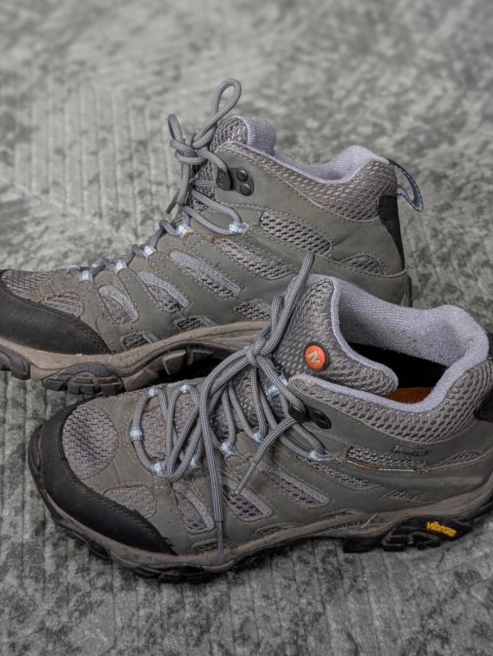 Merrell Moab Mid Boots Womens 8 Periwinkle Hiking Lace Up Waterproof GTX